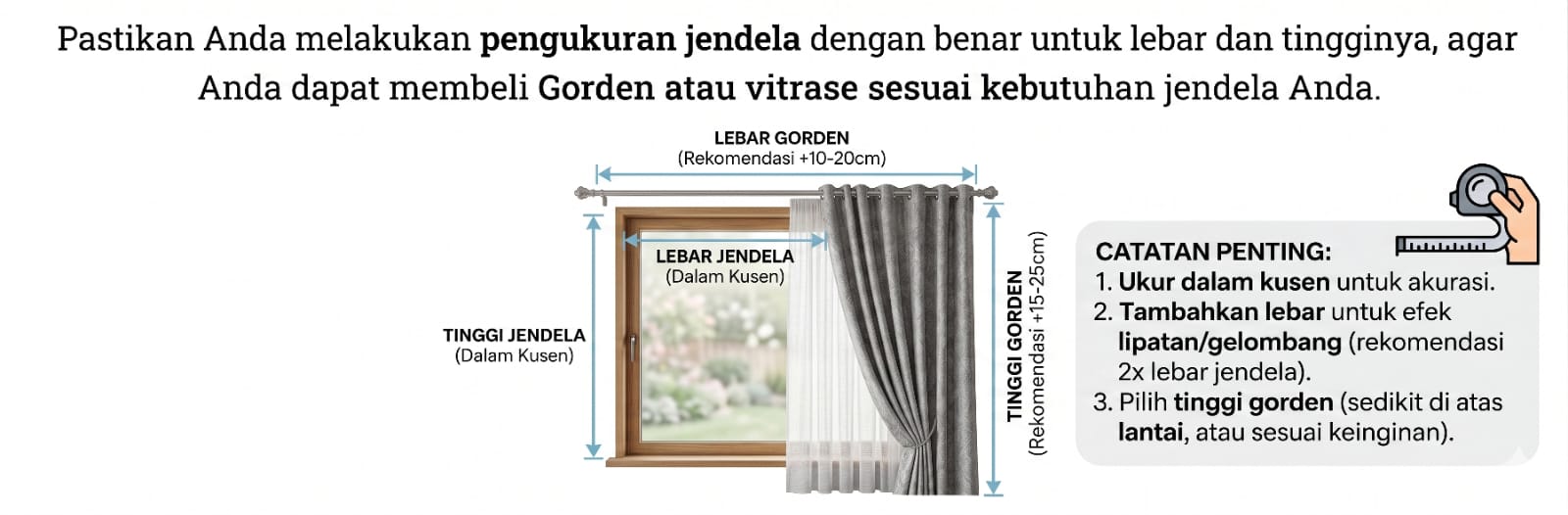 ukuran gorden
