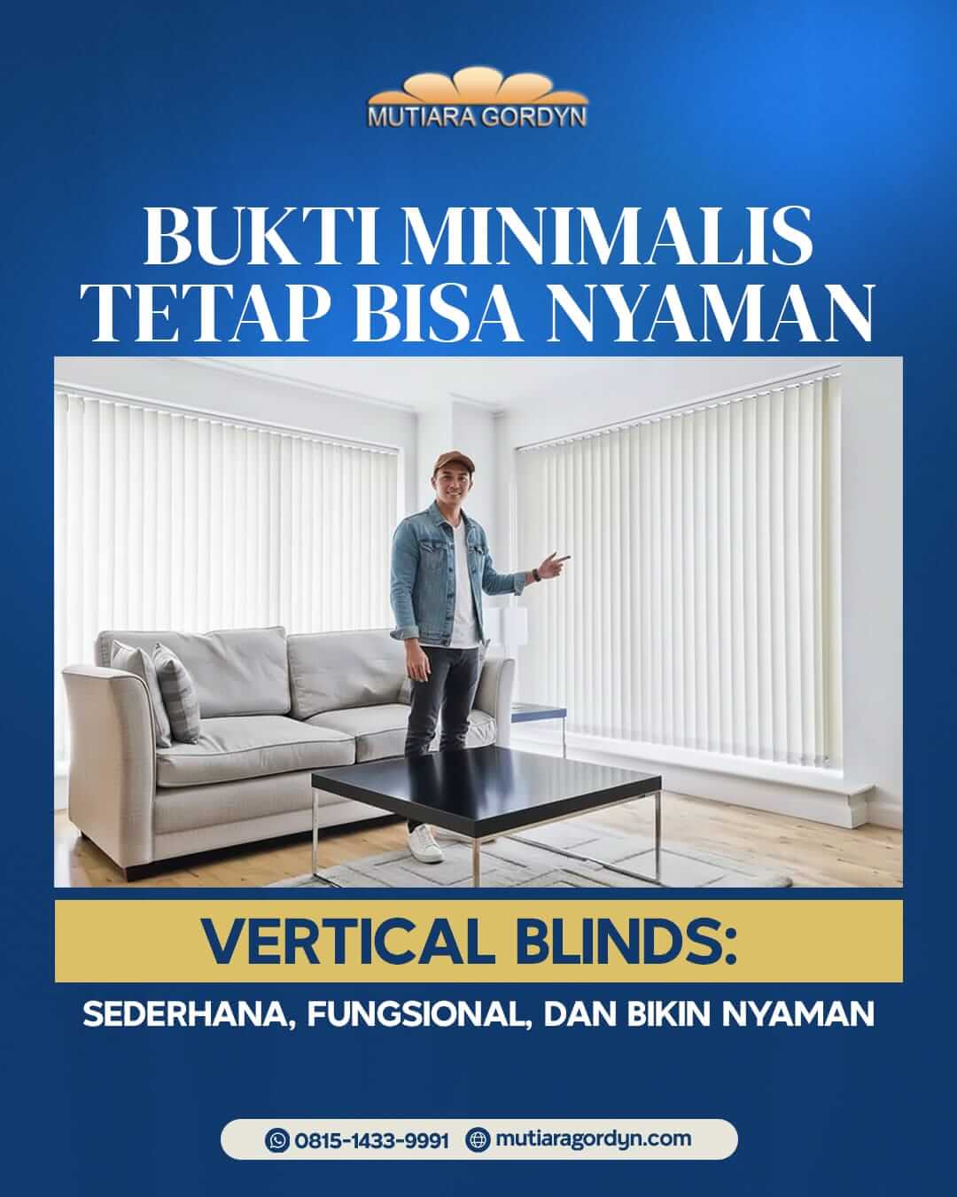 Jual Blinds di Ciputat: Vertical, Wooden, Venetian, Zebra, & Roman Blinds
