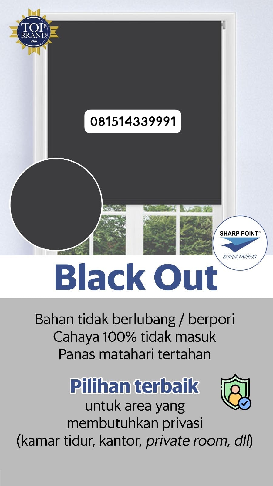 ROLLER BLIND BLACKOUT ANTI SILAU MATAHARI.TELUKNAGA
