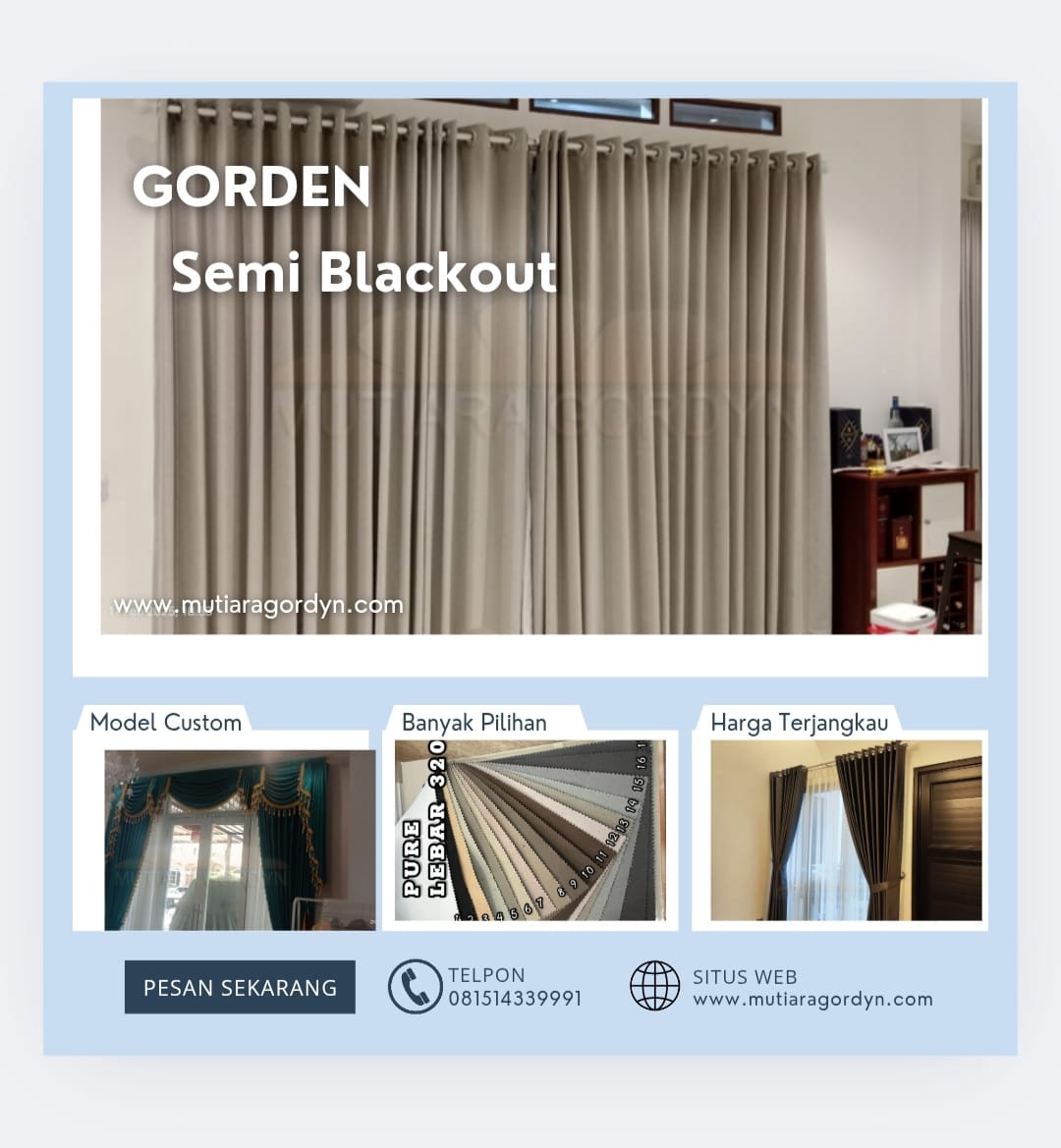 Jual Gorden di Tomang Roxi Mas | Toko Gordyn dan Vitrase