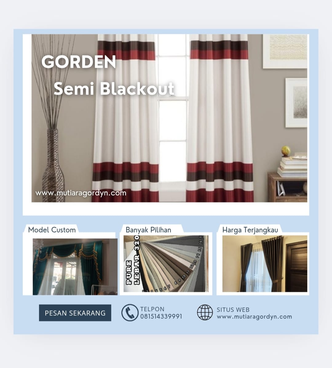 Jual Gorden - Vitrase di Jelambar dan Tanjung Duren