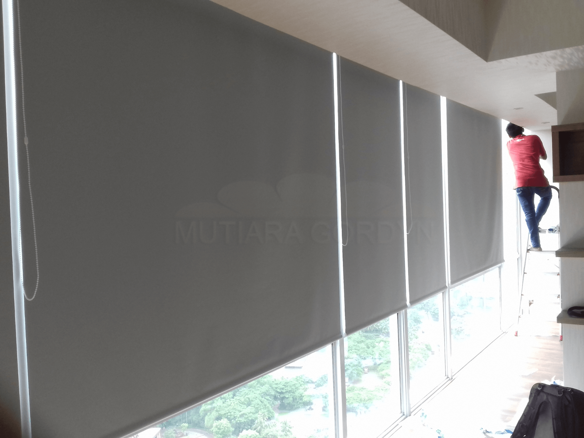 Jual Roller blind Kebayoran Gandaria | Tirai Outdoor Balkon dan Garasi 