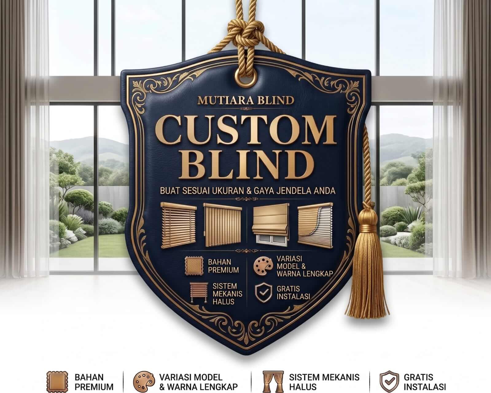 Roller Blind Custom Sesuai Ukuran Jendela