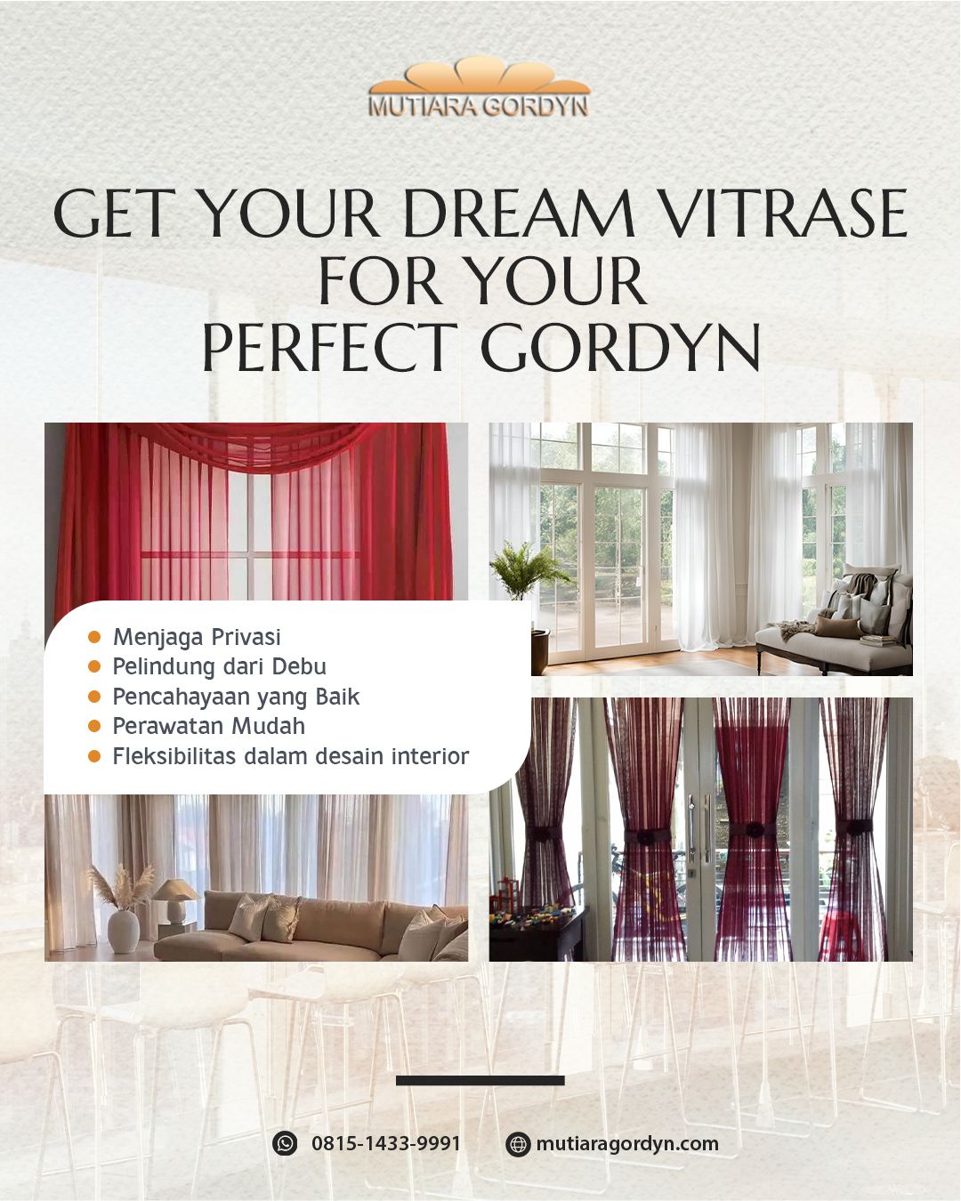 Toko Gordyn | Jual Gorden dan Vitrase Pasar minggu