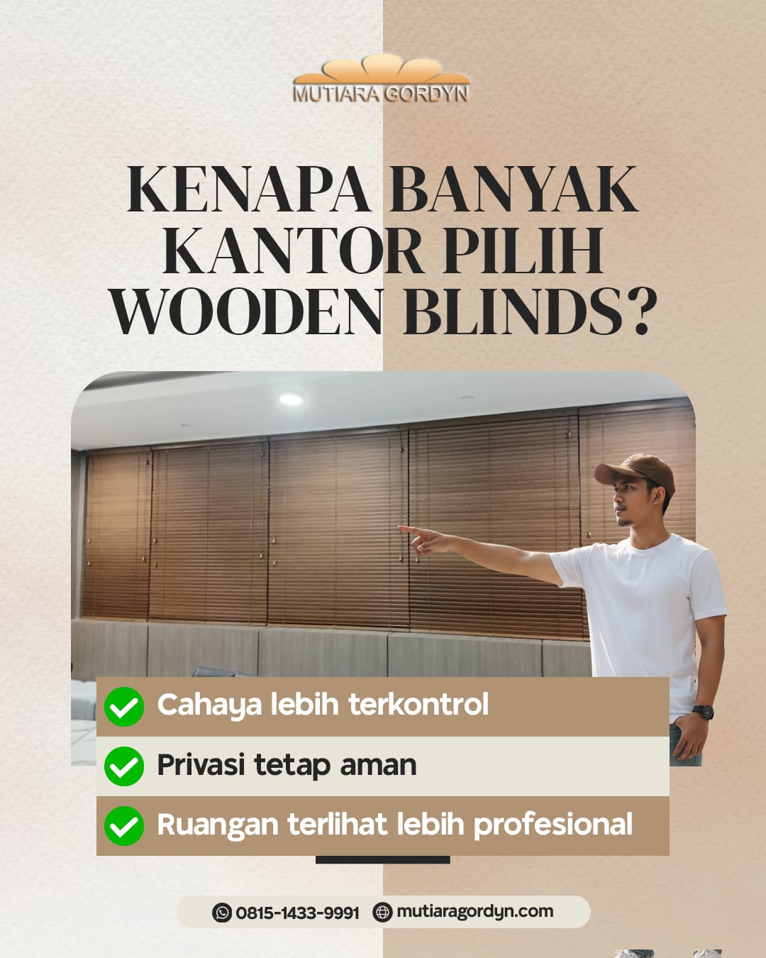 0815 1433 9991 | Jual Wooden Blind Vertical Blind Pasar Minggu