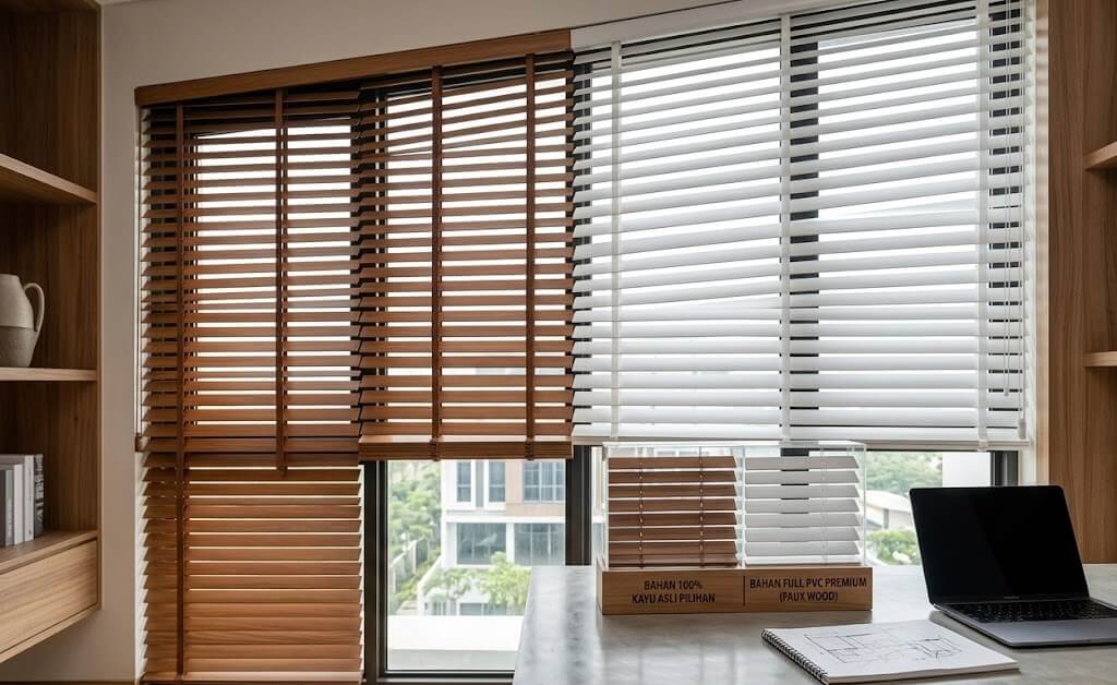 Pilihan Material Wooden Blind Premium Lippo karawaci