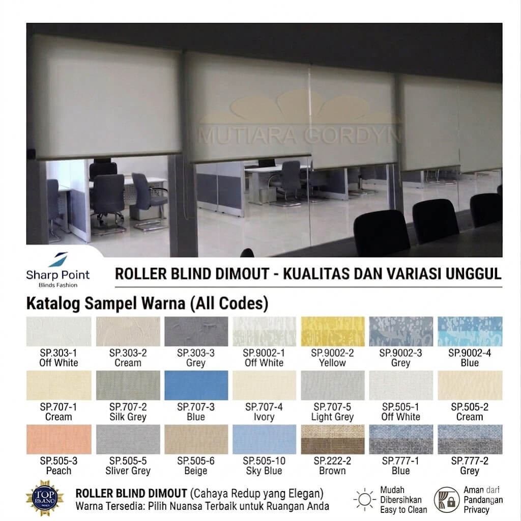 Roller Blind Dimout Mutiara Gordyn,