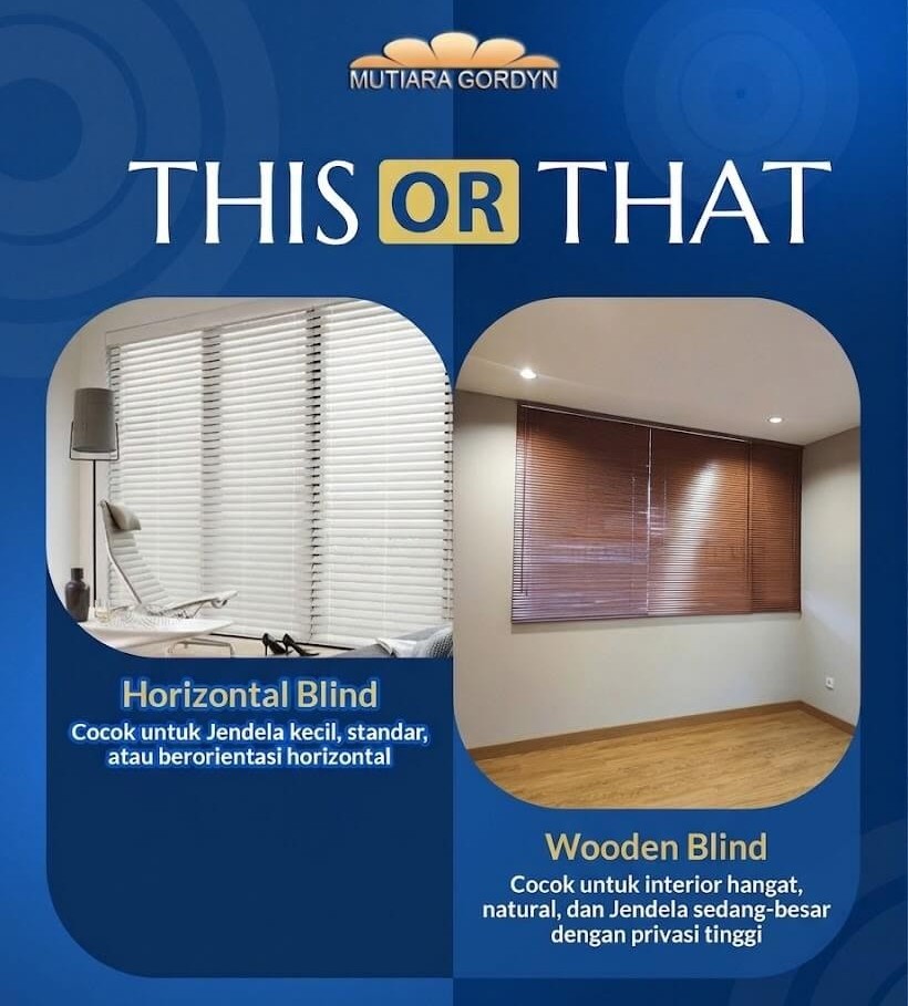 Wooden & Horizontal Blind Mutiara Gordyn