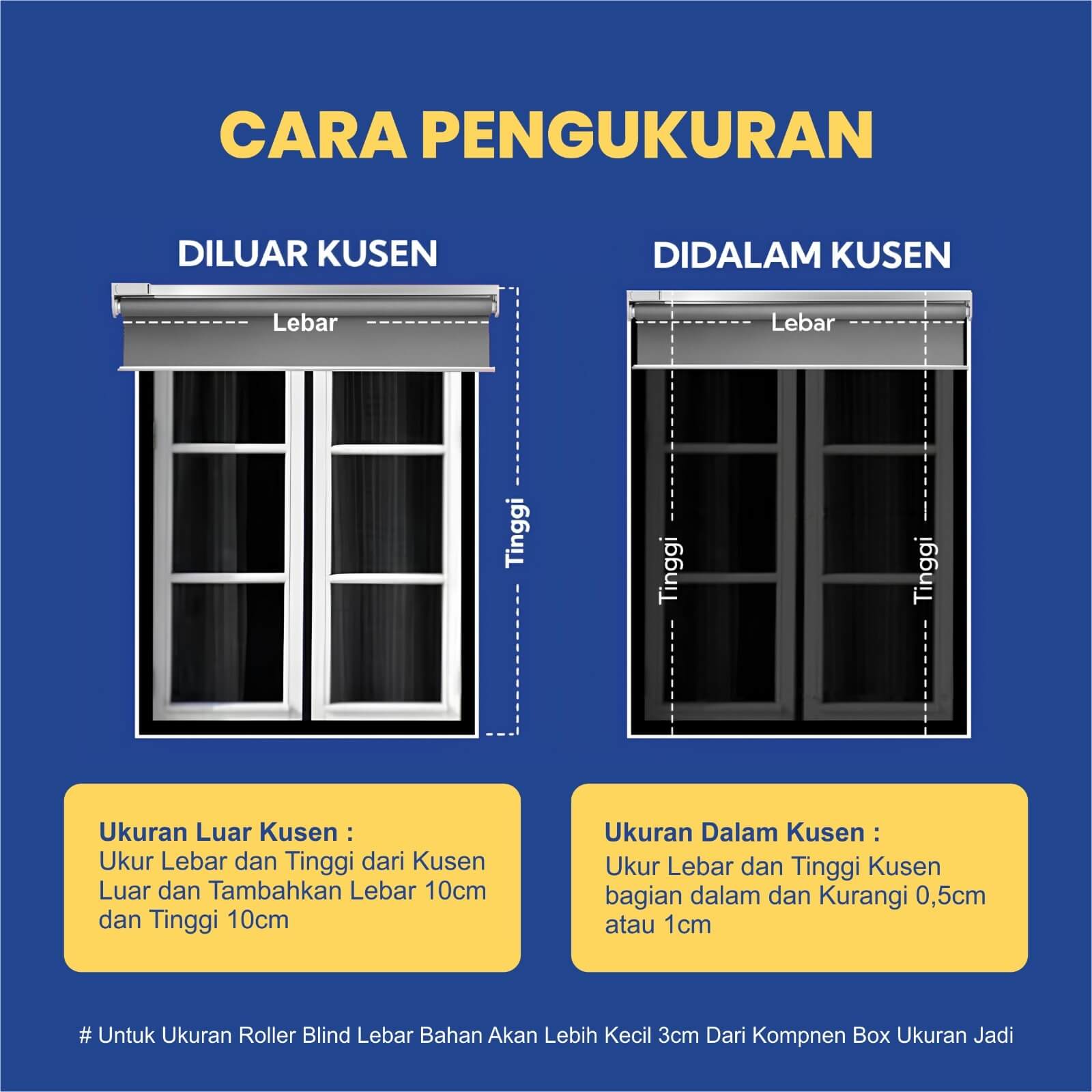 tips ukur Tirai blinds Mutiara Gordyn