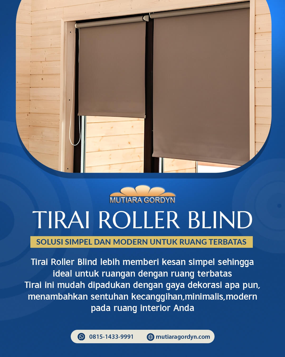 jual tirai gulung roller blind di kemang