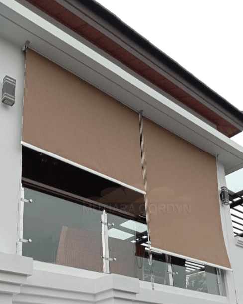 project pasang roller blind outdoor di bekasi
